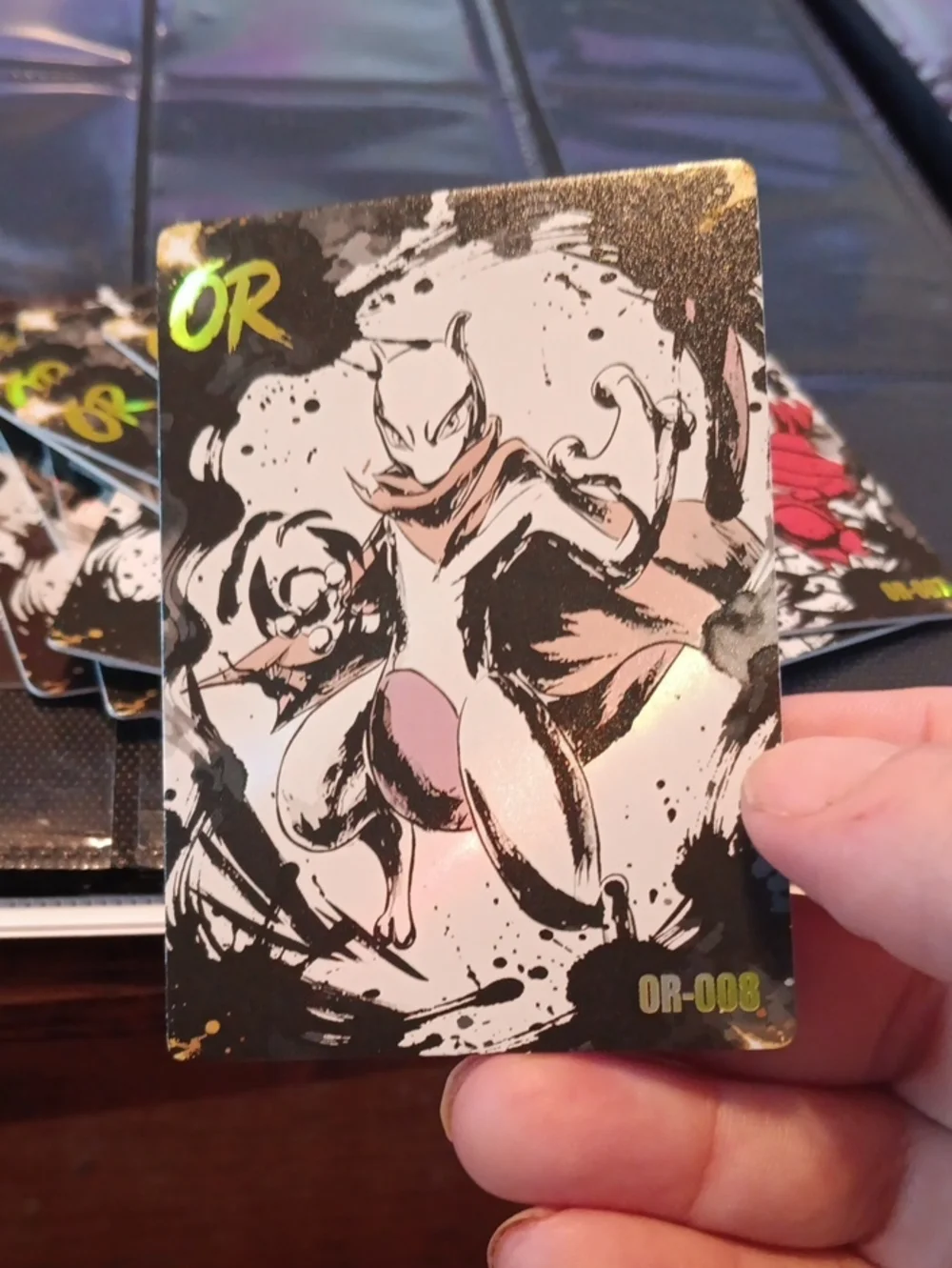 Pokemon Trading Card - Black, White, Pink, Gold Mewtwo Artwork